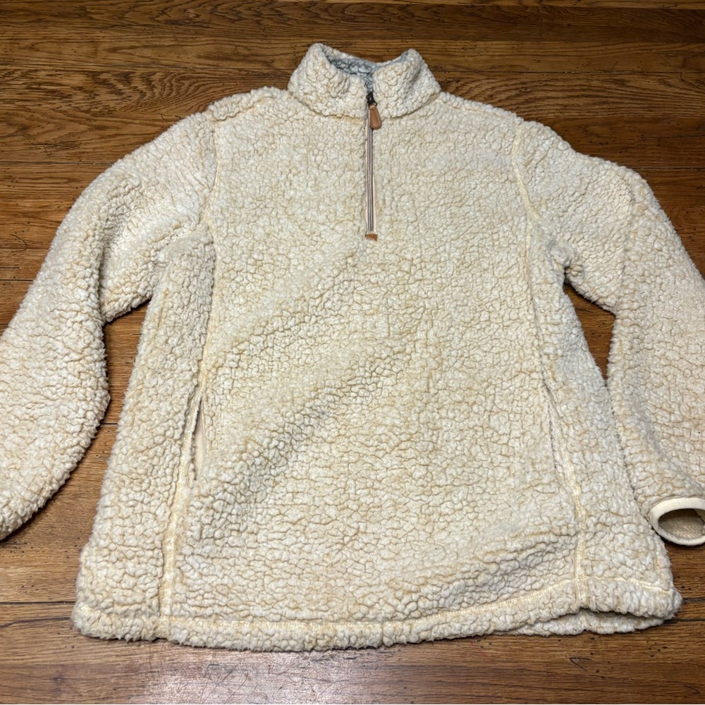 Cozy Soft Nordic Fleece Creamsicle Sherpa 3/4 Zip Pullover
